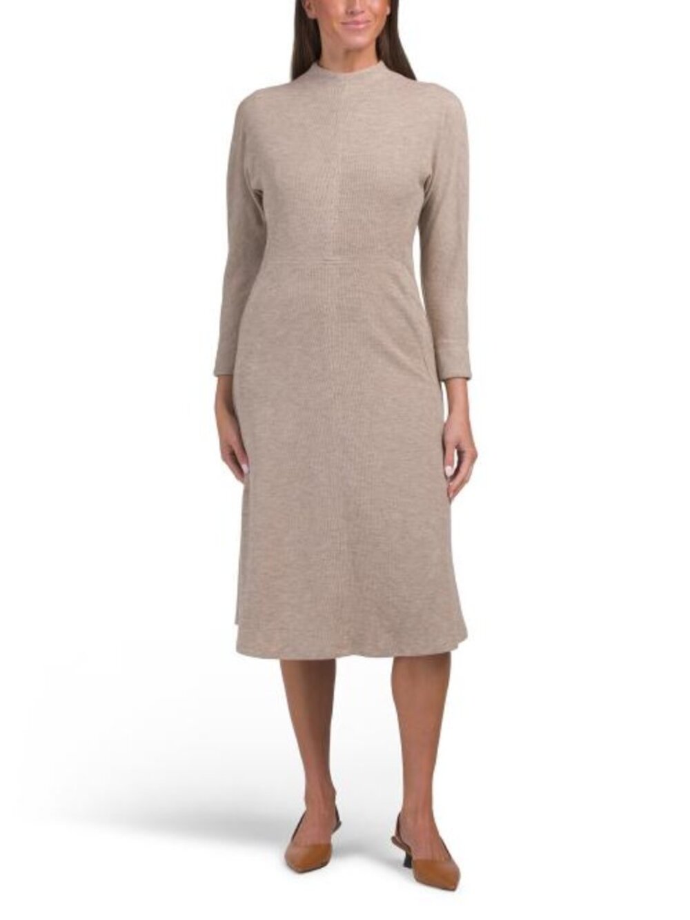 MAGGY LONDON Dolman Sleeve Mock Neck Midi Dress - Picture 1 of 4